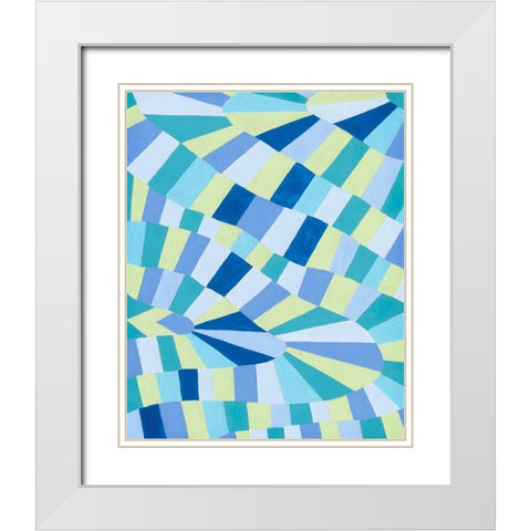 Grid Flow II White Modern Wood Framed Art Print with Double Matting by Galapon, Nikki