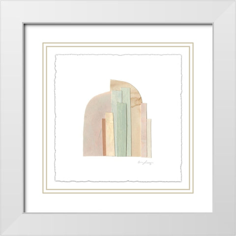 Flourescel I White Modern Wood Framed Art Print with Double Matting by Scarvey, Emma