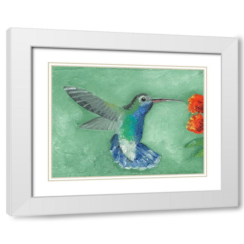 Fresco Hummingbird I White Modern Wood Framed Art Print with Double Matting by Ludwig, Alicia