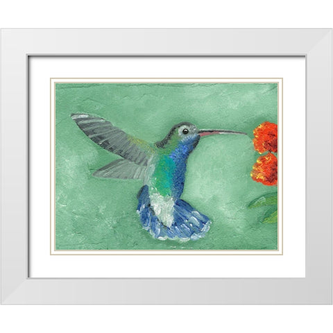 Fresco Hummingbird I White Modern Wood Framed Art Print with Double Matting by Ludwig, Alicia
