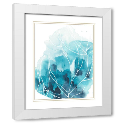 Abstract Coral I White Modern Wood Framed Art Print with Double Matting by Vess, June Erica