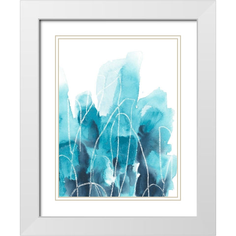 Abstract Coral II White Modern Wood Framed Art Print with Double Matting by Vess, June Erica