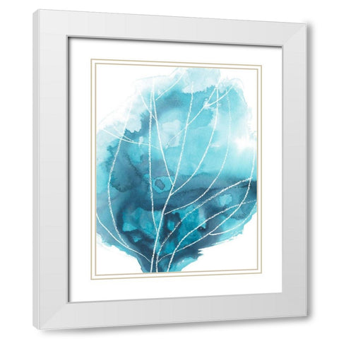 Abstract Coral IV White Modern Wood Framed Art Print with Double Matting by Vess, June Erica