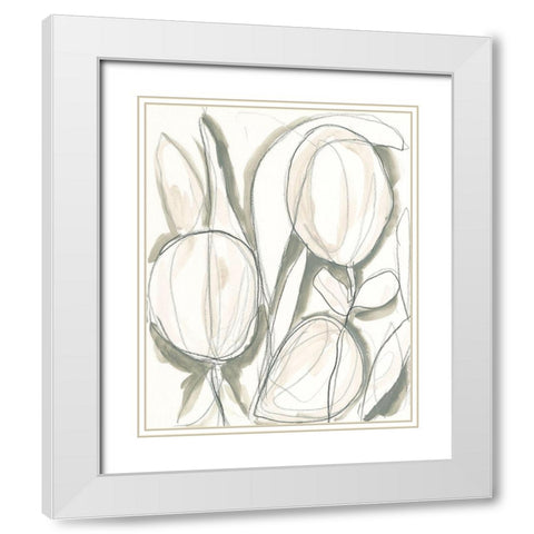 Neutral Tropical I White Modern Wood Framed Art Print with Double Matting by Vess, June Erica