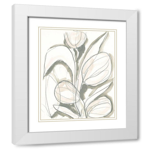 Neutral Tropical II White Modern Wood Framed Art Print with Double Matting by Vess, June Erica