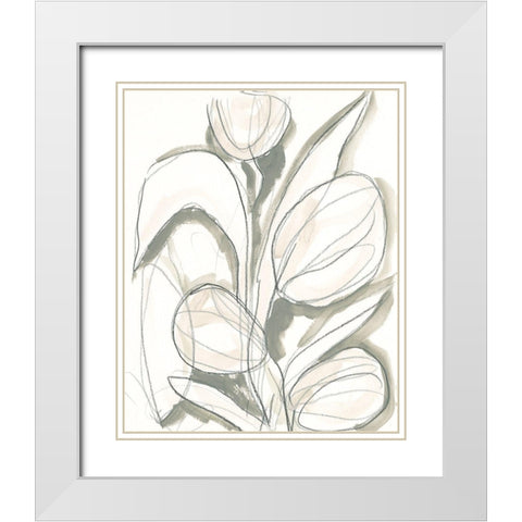 Neutral Tropical II White Modern Wood Framed Art Print with Double Matting by Vess, June Erica