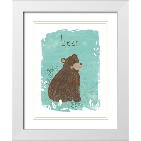 Critter Cameo IV White Modern Wood Framed Art Print with Double Matting by Vess, June Erica