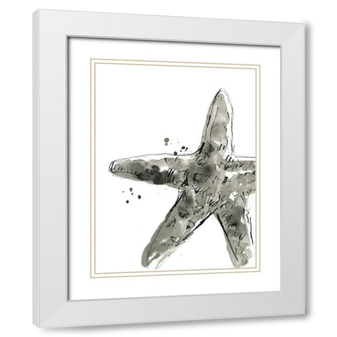 Ink Coast I White Modern Wood Framed Art Print with Double Matting by Vess, June Erica