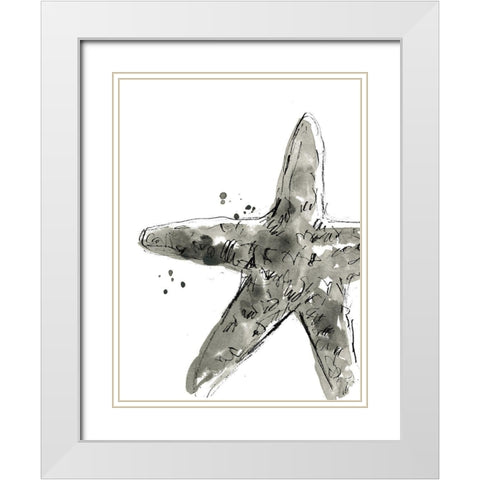 Ink Coast I White Modern Wood Framed Art Print with Double Matting by Vess, June Erica