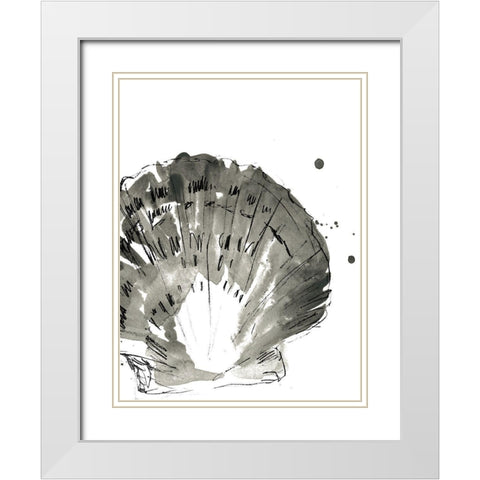 Ink Coast II White Modern Wood Framed Art Print with Double Matting by Vess, June Erica