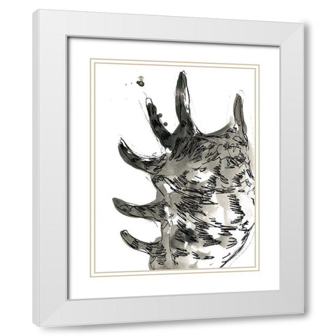 Ink Coast IV White Modern Wood Framed Art Print with Double Matting by Vess, June Erica