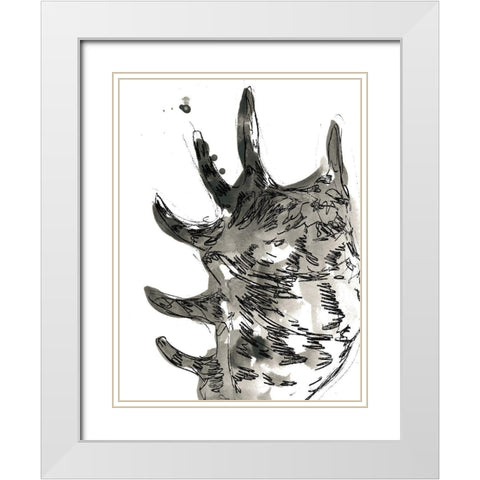 Ink Coast IV White Modern Wood Framed Art Print with Double Matting by Vess, June Erica