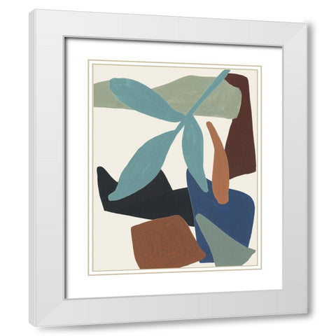 Mod Collage I White Modern Wood Framed Art Print with Double Matting by Wang, Melissa