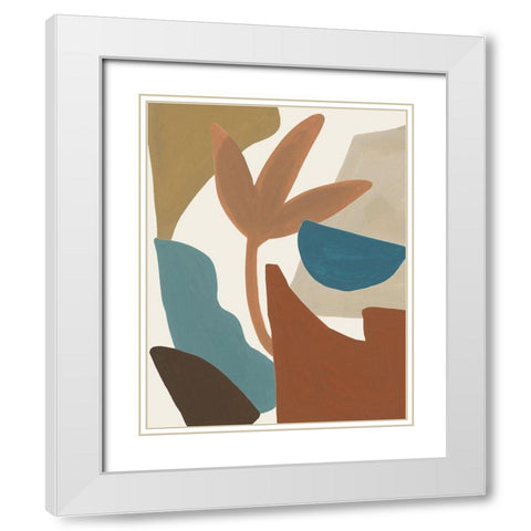 Mod Collage II White Modern Wood Framed Art Print with Double Matting by Wang, Melissa