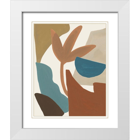 Mod Collage II White Modern Wood Framed Art Print with Double Matting by Wang, Melissa