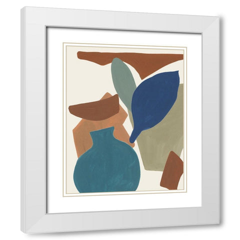 Mod Collage III White Modern Wood Framed Art Print with Double Matting by Wang, Melissa