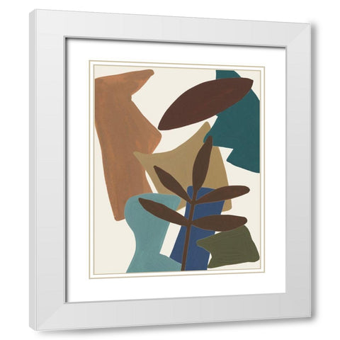 Mod Collage IV White Modern Wood Framed Art Print with Double Matting by Wang, Melissa