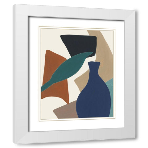 Mod Collage V White Modern Wood Framed Art Print with Double Matting by Wang, Melissa