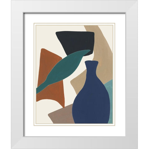 Mod Collage V White Modern Wood Framed Art Print with Double Matting by Wang, Melissa