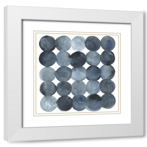 Blue Grey Density I White Modern Wood Framed Art Print with Double Matting by Scarvey, Emma