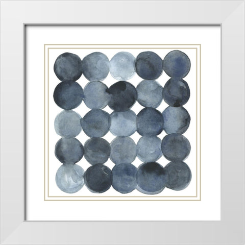 Blue Grey Density I White Modern Wood Framed Art Print with Double Matting by Scarvey, Emma