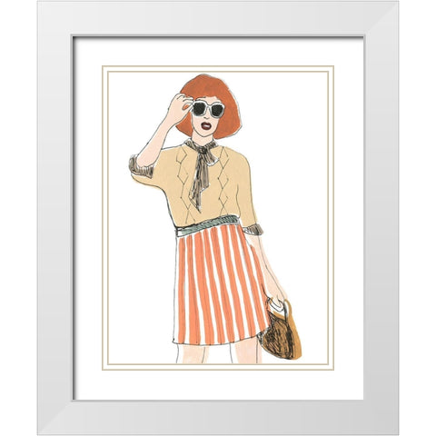 Fashion Vignette I White Modern Wood Framed Art Print with Double Matting by Vess, June Erica