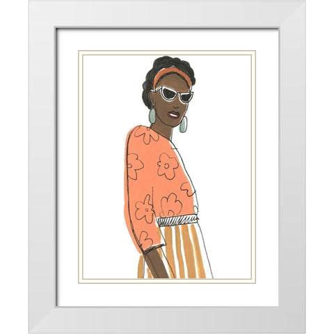 Fashion Vignette III White Modern Wood Framed Art Print with Double Matting by Vess, June Erica
