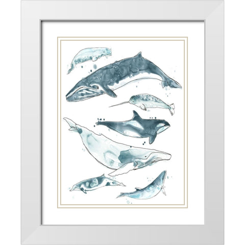 Cetacea I White Modern Wood Framed Art Print with Double Matting by Vess, June Erica