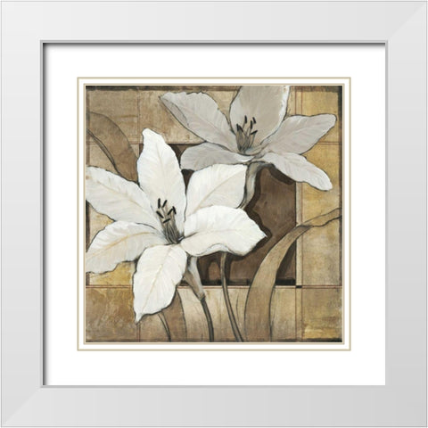 Non-Embellished Lilies II White Modern Wood Framed Art Print with Double Matting by OToole, Tim