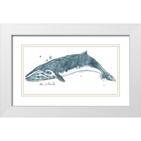Cetacea Sei Whale White Modern Wood Framed Art Print with Double Matting by Vess, June Erica