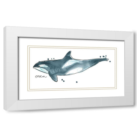 Cetacea Orca Whale White Modern Wood Framed Art Print with Double Matting by Vess, June Erica