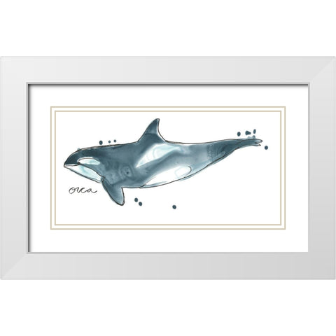 Cetacea Orca Whale White Modern Wood Framed Art Print with Double Matting by Vess, June Erica