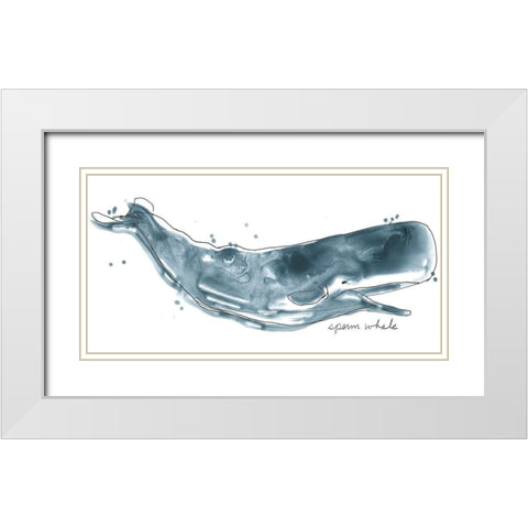 Cetacea Sperm Whale White Modern Wood Framed Art Print with Double Matting by Vess, June Erica