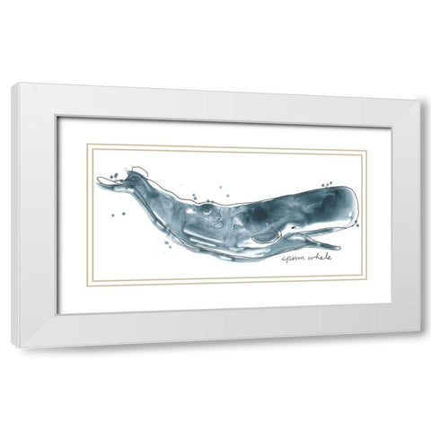 Cetacea Sperm Whale White Modern Wood Framed Art Print with Double Matting by Vess, June Erica