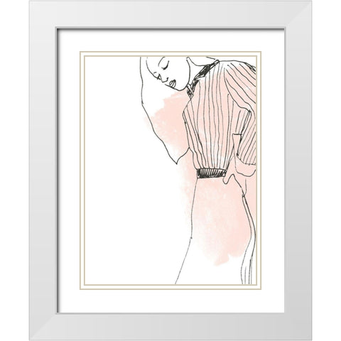 Fashion Sketches IV White Modern Wood Framed Art Print with Double Matting by Vess, June Erica