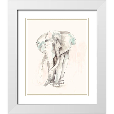 Pastel Safari I White Modern Wood Framed Art Print with Double Matting by Goldberger, Jennifer