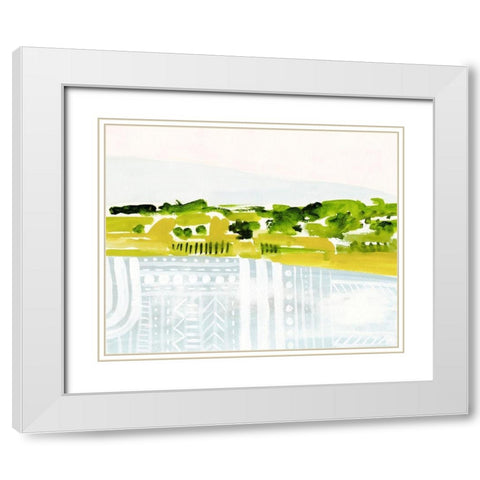 Patterned Landscape I White Modern Wood Framed Art Print with Double Matting by Borges, Victoria