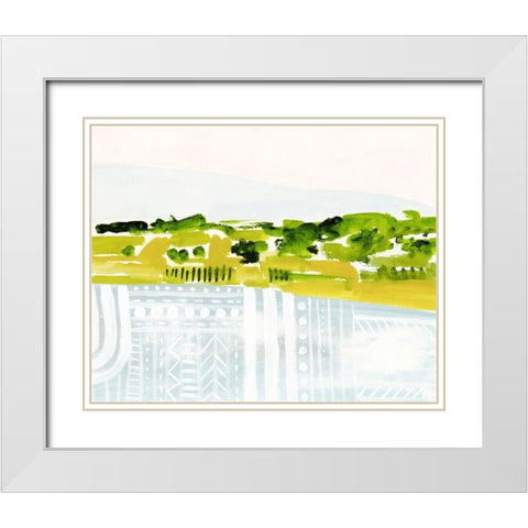 Patterned Landscape I White Modern Wood Framed Art Print with Double Matting by Borges, Victoria