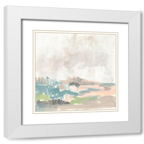 Sweet Lagoon I White Modern Wood Framed Art Print with Double Matting by Goldberger, Jennifer