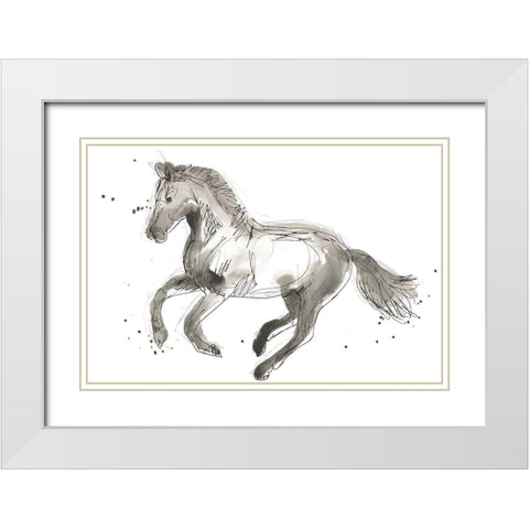 Equine Impressions II White Modern Wood Framed Art Print with Double Matting by Vess, June Erica