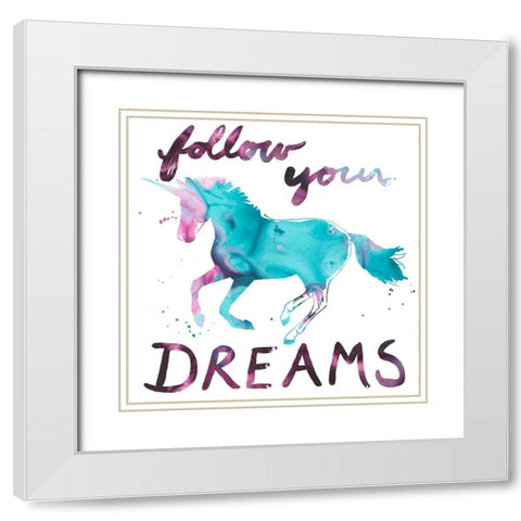 Magic Dreams I White Modern Wood Framed Art Print with Double Matting by Vess, June Erica