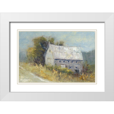 Change of Seasons I White Modern Wood Framed Art Print with Double Matting by Wendling, Marilyn