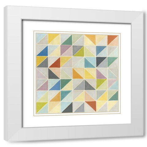 Non-Embellished Multifaceted I White Modern Wood Framed Art Print with Double Matting by Meagher, Megan
