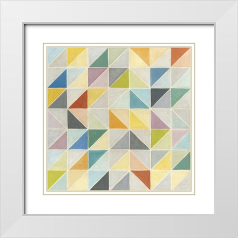 Non-Embellished Multifaceted I White Modern Wood Framed Art Print with Double Matting by Meagher, Megan