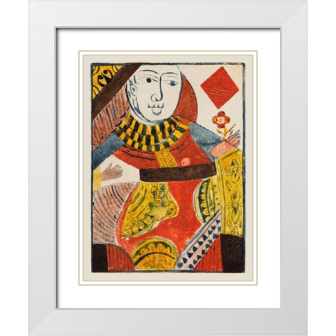 Vintage Cards IV White Modern Wood Framed Art Print with Double Matting by Unknown