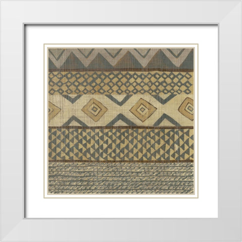 Warp and Weft IV White Modern Wood Framed Art Print with Double Matting by Zarris, Chariklia