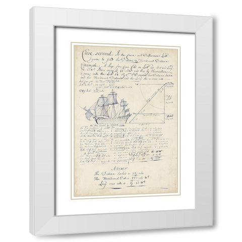 Nautical Journal I White Modern Wood Framed Art Print with Double Matting by Vision Studio