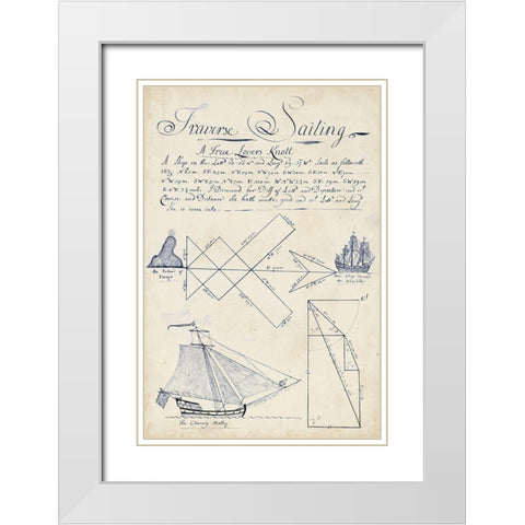 Nautical Journal II White Modern Wood Framed Art Print with Double Matting by Vision Studio