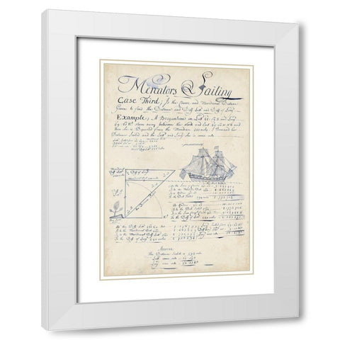 Nautical Journal III White Modern Wood Framed Art Print with Double Matting by Vision Studio