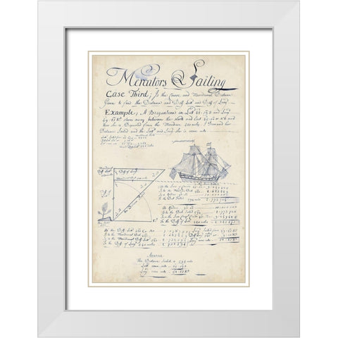 Nautical Journal III White Modern Wood Framed Art Print with Double Matting by Vision Studio